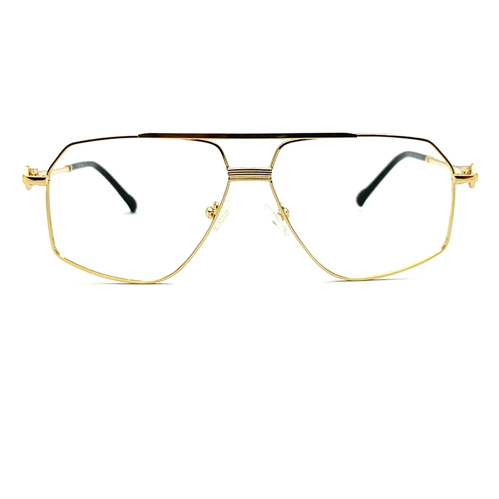 Golden Double Bar Aviator Eyeglasses