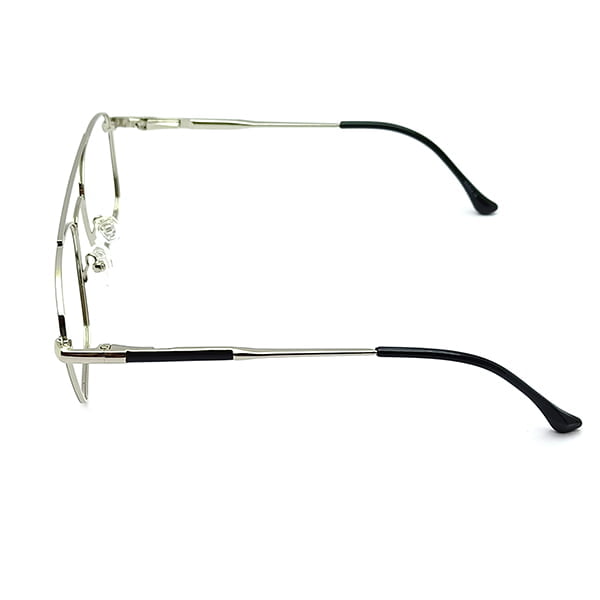 Silver Double Bar Rectangular Eyeglasses