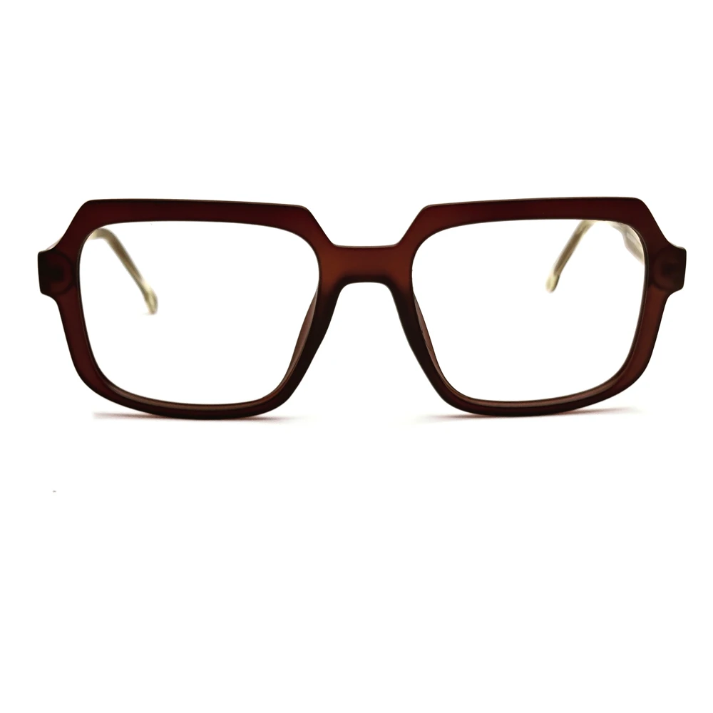 Matte Brown Square Retro Eyeglasses Online