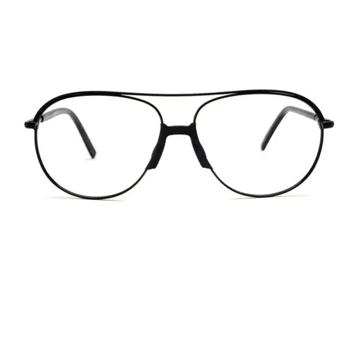 Black Round Aviator Eyeglasses