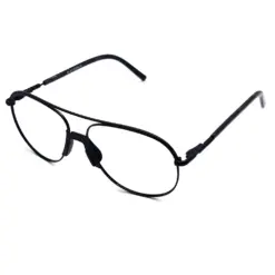 Black Round Aviator Eyeglasses