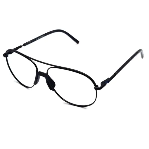Black Round Aviator Eyeglasses