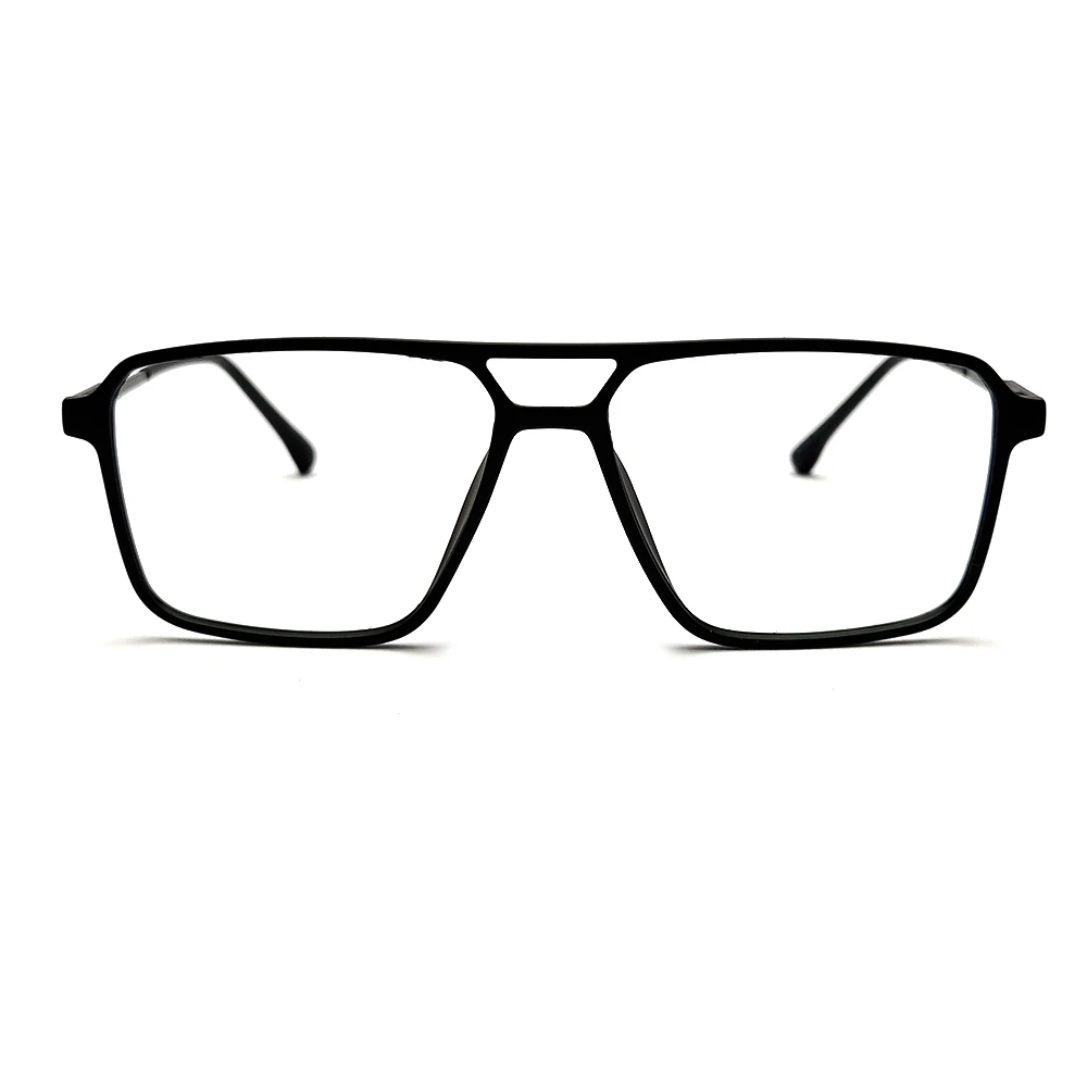 Matte Black Rectangular Eyeglasses