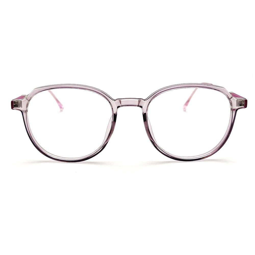 Mauve Transparent Round Eyeglasses at Chashmah.com