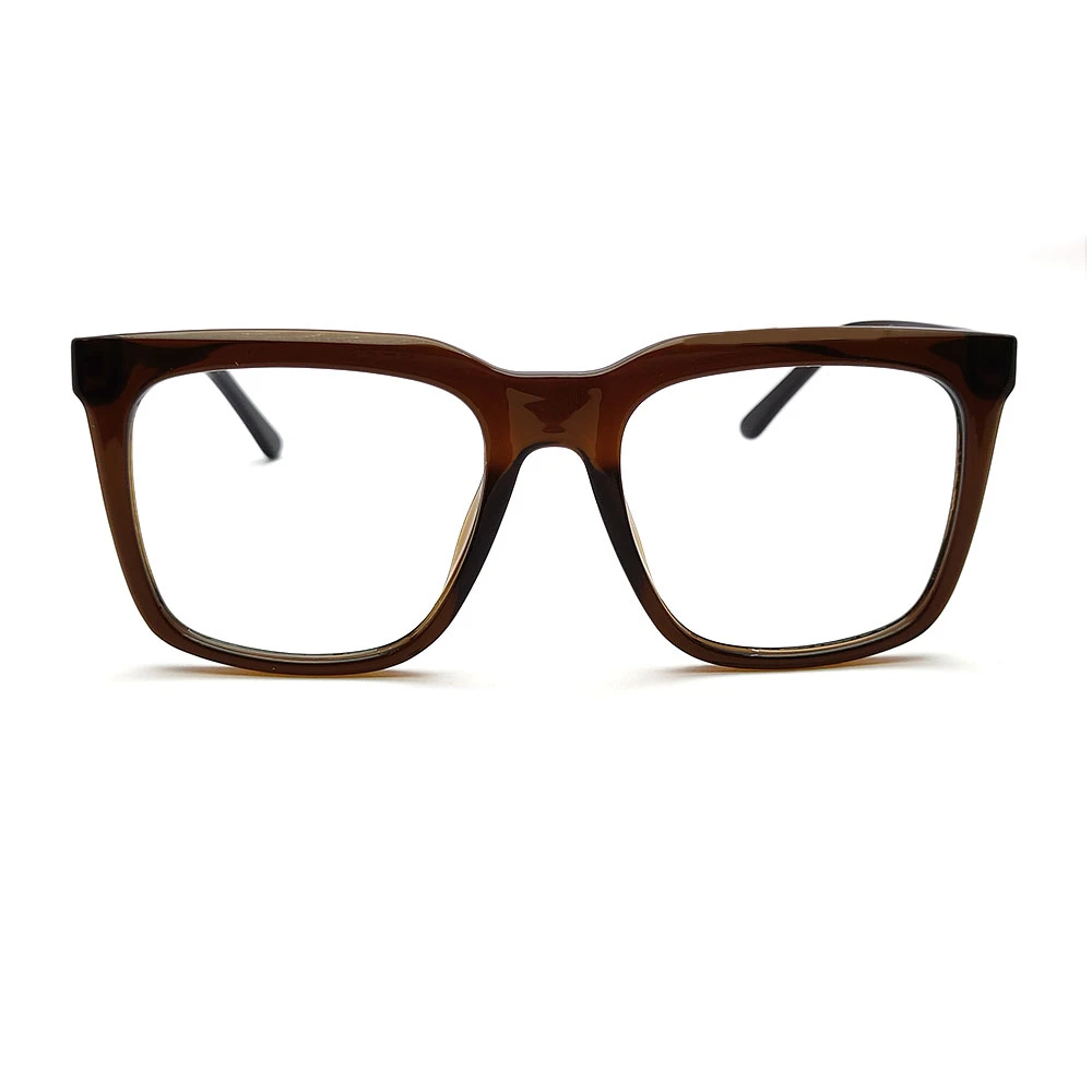 Brown Oversized Square Eyeglasses at Chashmah.com