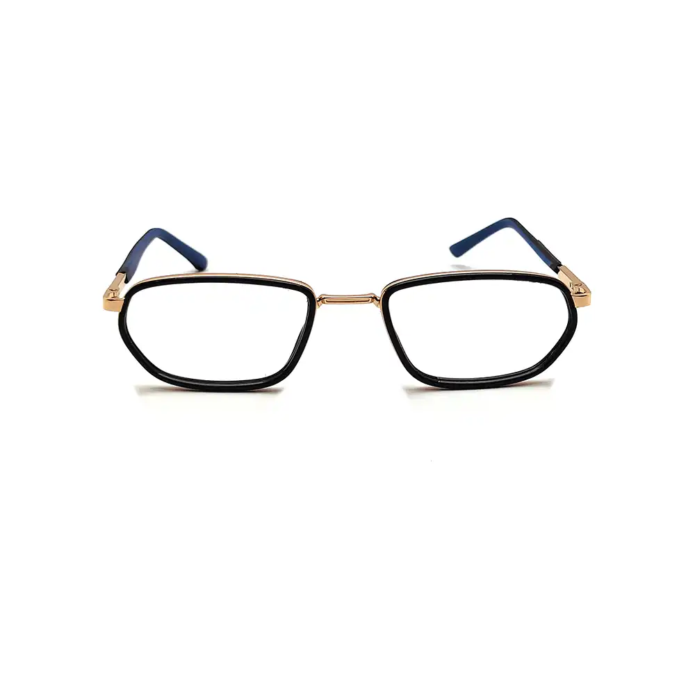 Black Gold Rectangular Eyeglasses