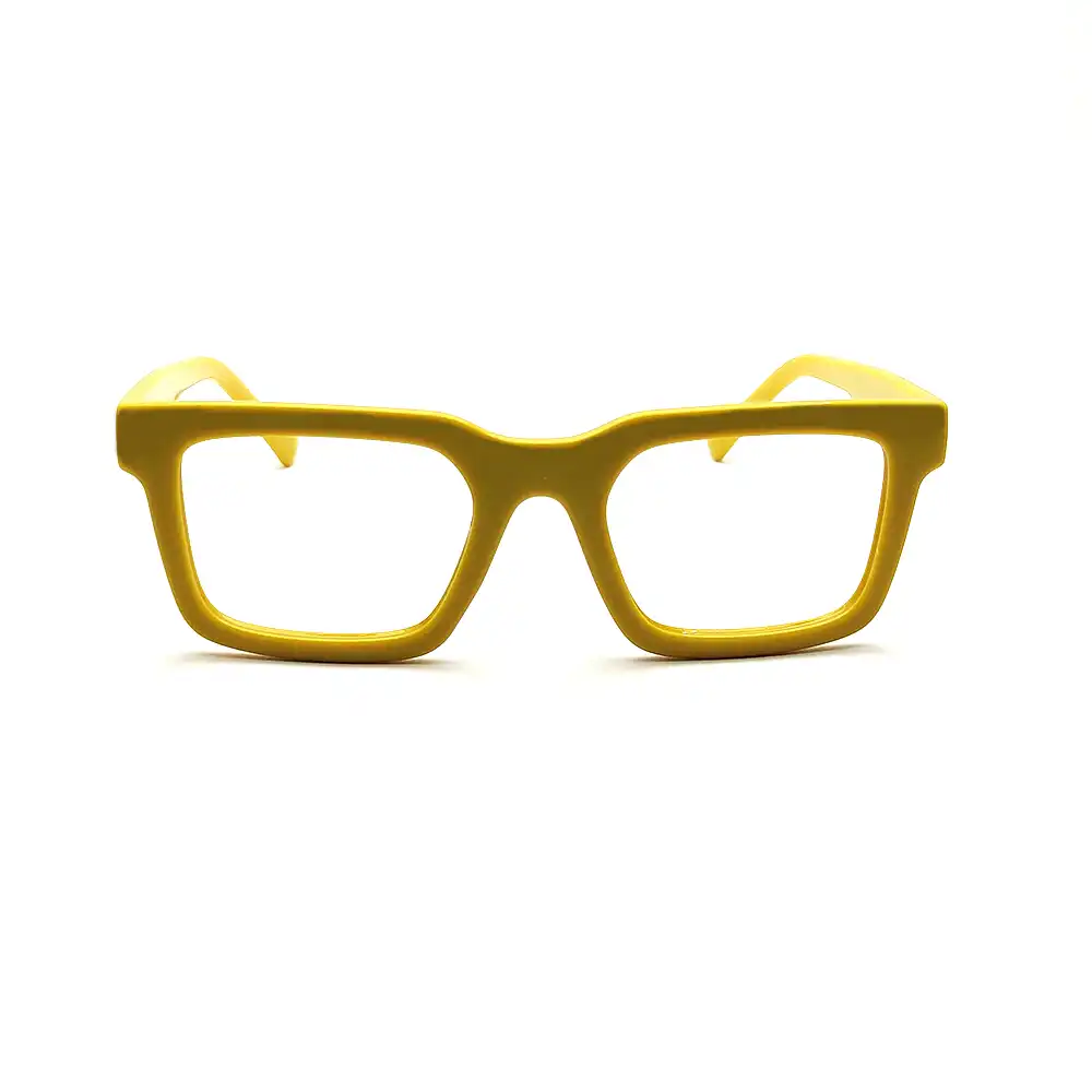 Yellow Oversized Square Eyeglasses