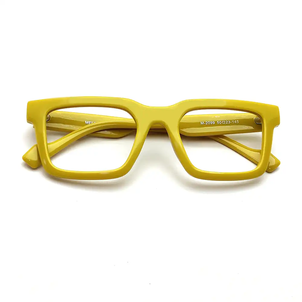 Yellow Oversized Square Eyeglasses