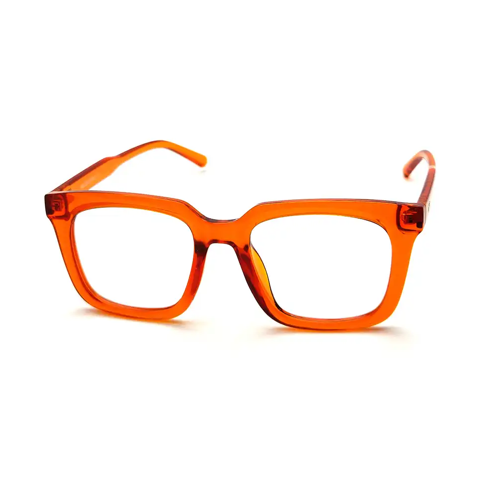 Rust Orange Oversize Eyeglasses at Chashmah.com