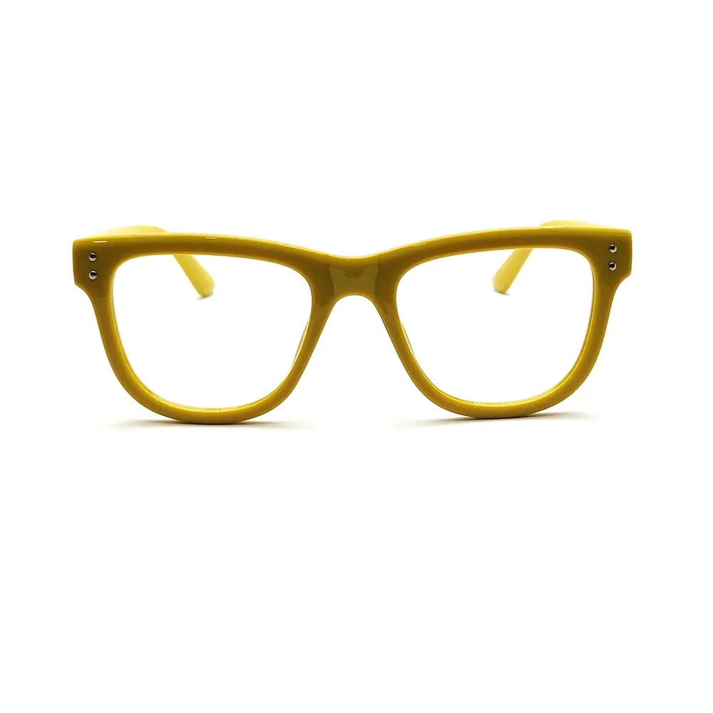 Yellow Bold Square Eyeglasses