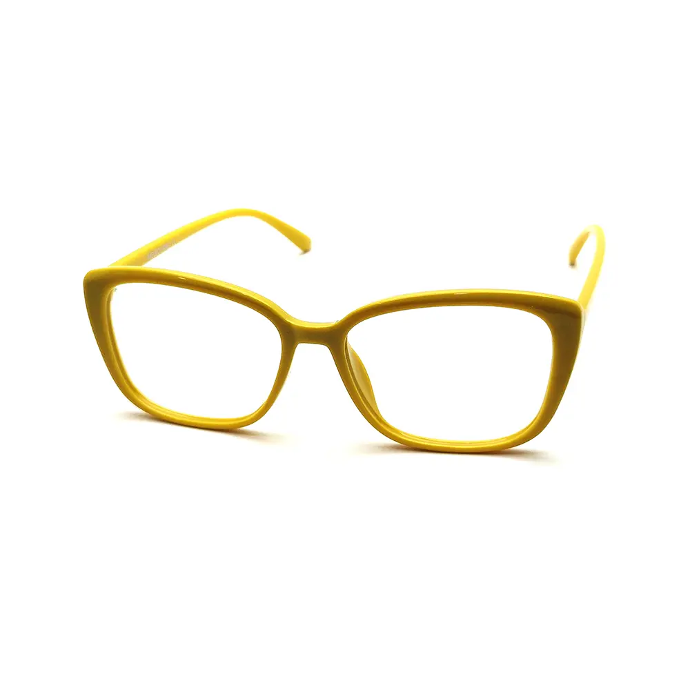 yellow butterfly style eyeglasses