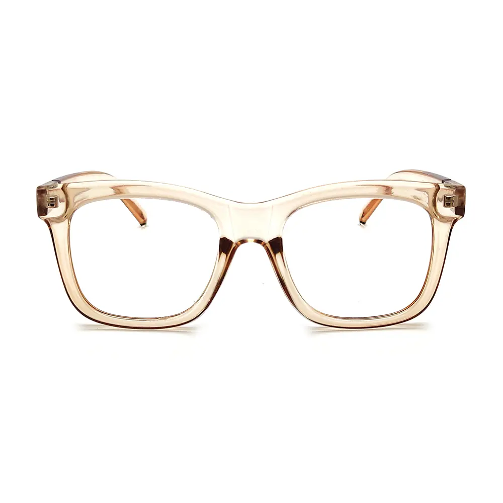 Trans Brown Square Eyeglasses