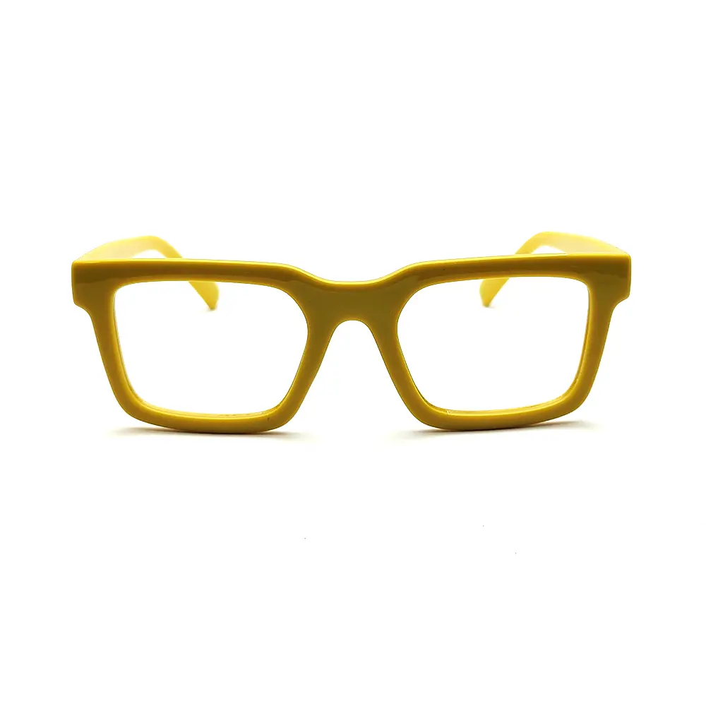 Yellow Oversized Square Eyeglasses