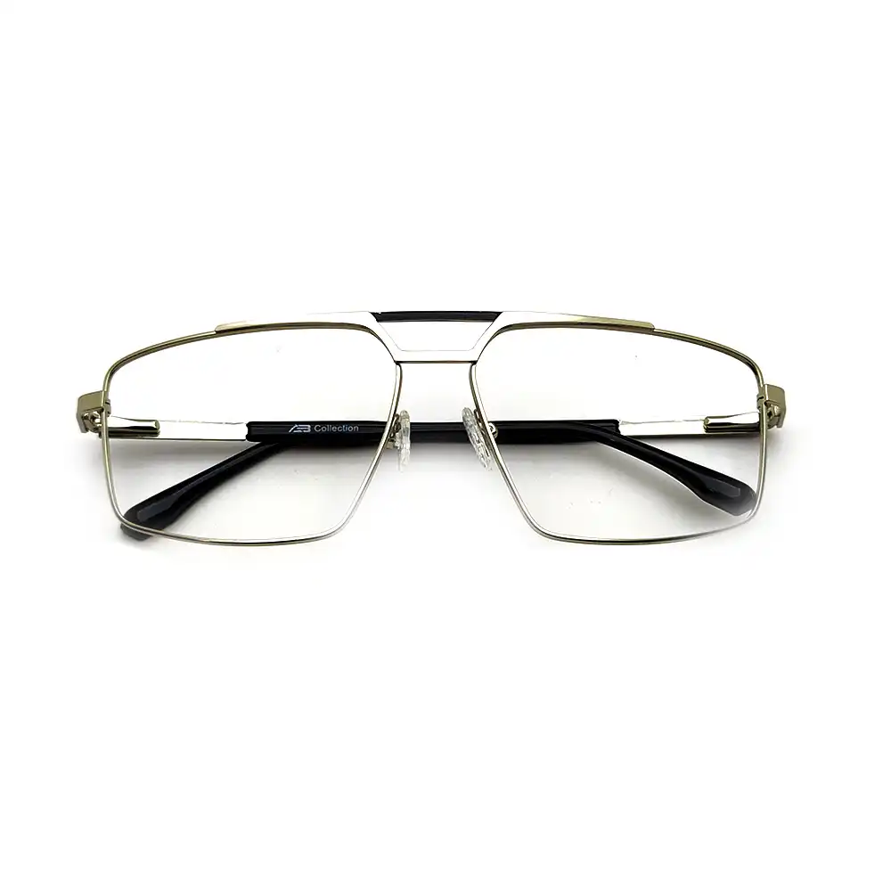 Oversize Wide Golden Eyeglasses at chashmah.com