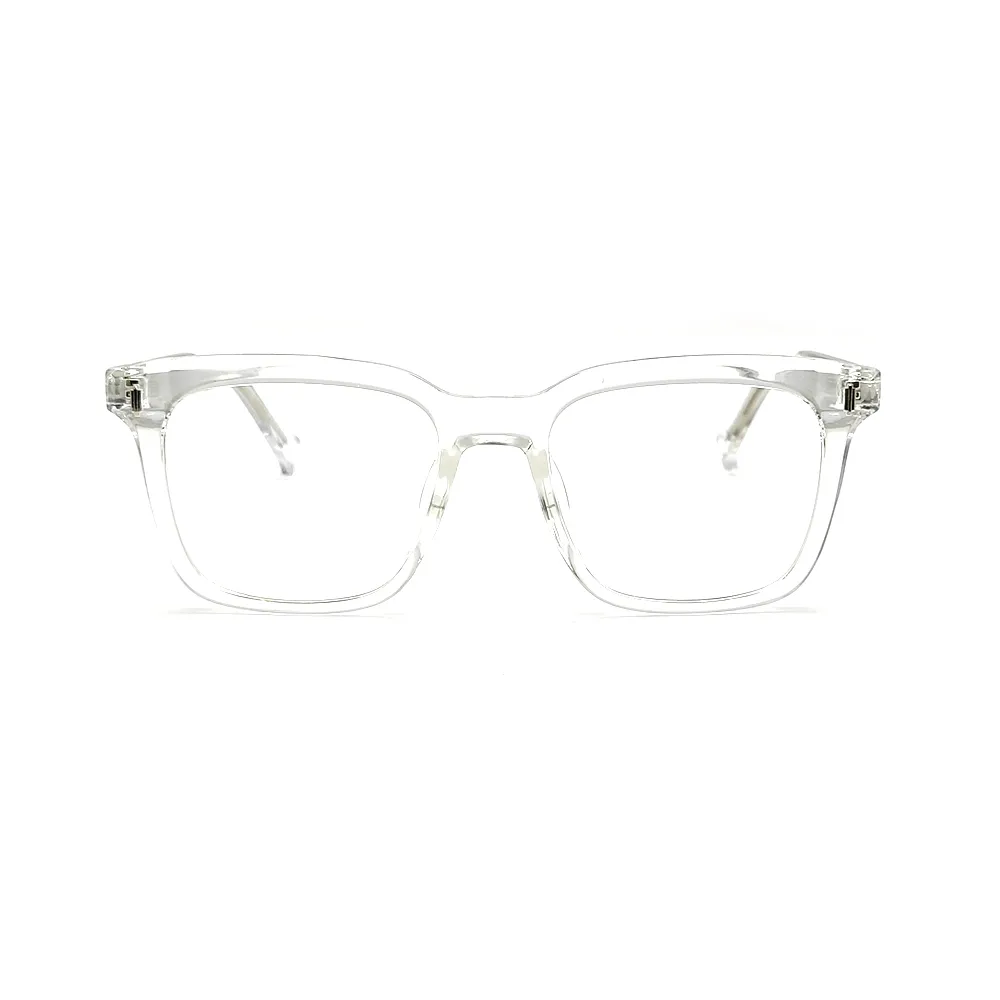 Glass White Square Eyeglasses at chashmah