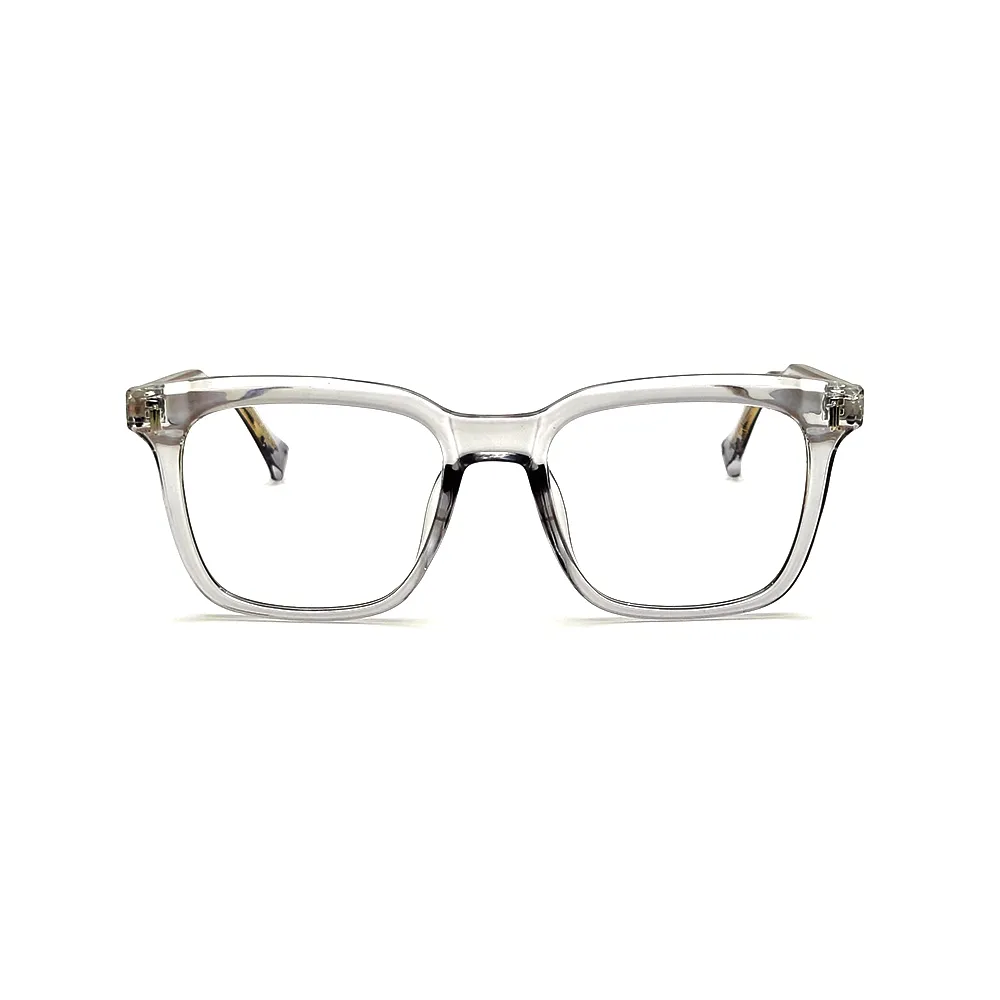 Glass Grey Square Eyeglasses