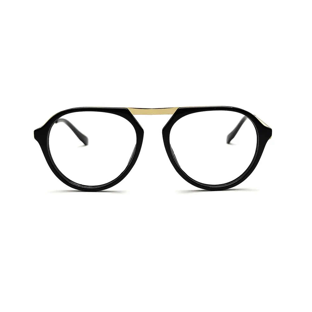 Black Gold Stylish Eyeglasses at chashmah