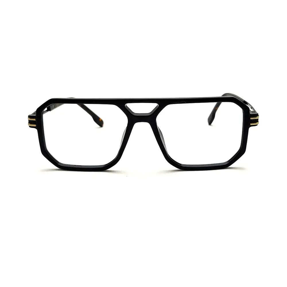 Black Bold Aviator Eyeglasses AT CHASHMAH