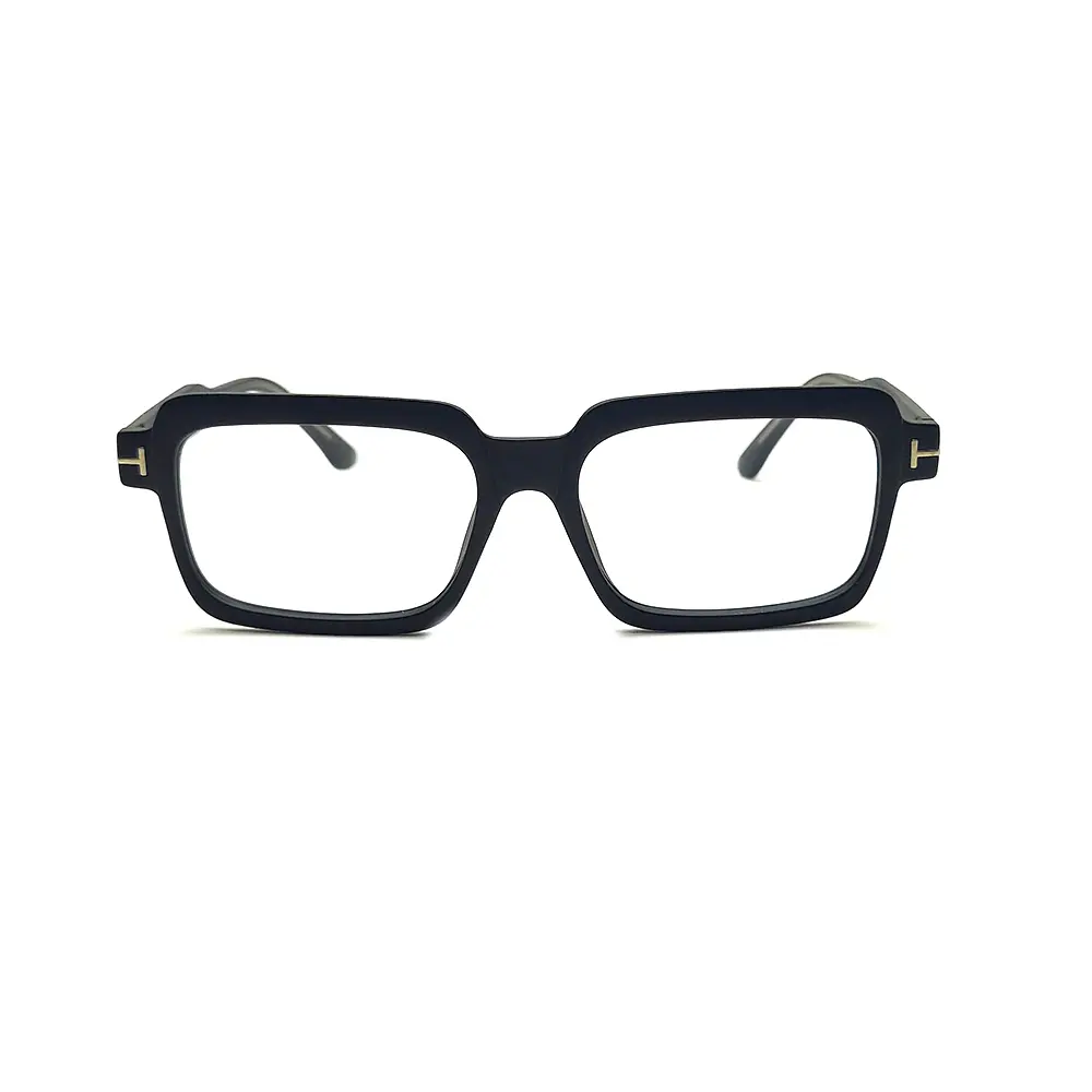 Black Retro Rectangular Eyeglasses at chashmah