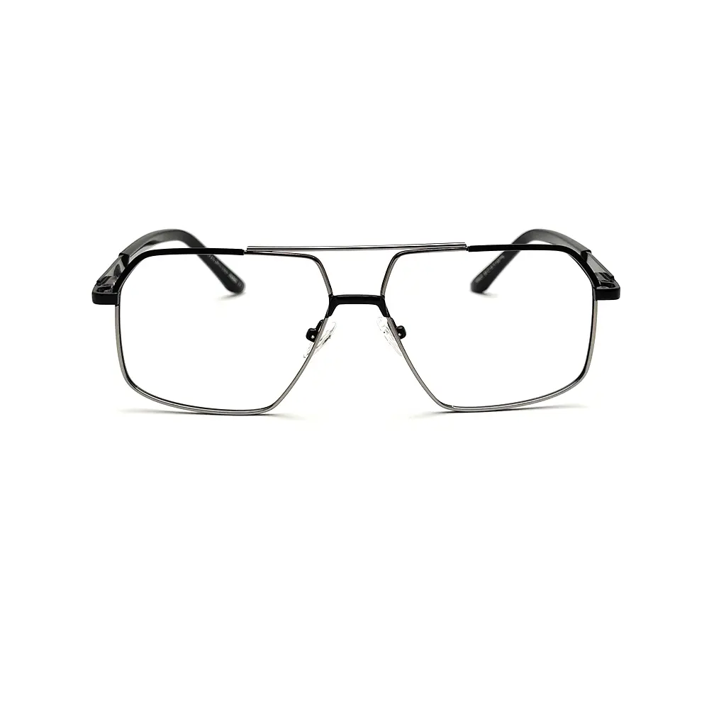 Black Silver Premium Eyeglasses at chashmah