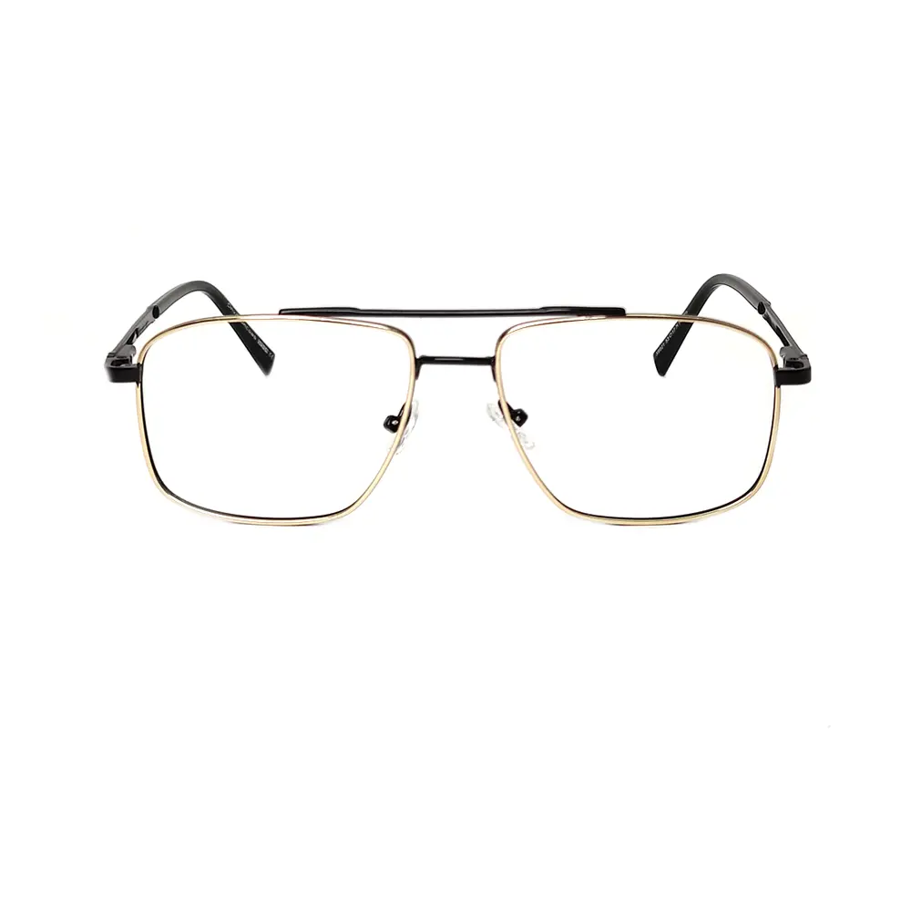 Gold Brown Metal Eyeglasses