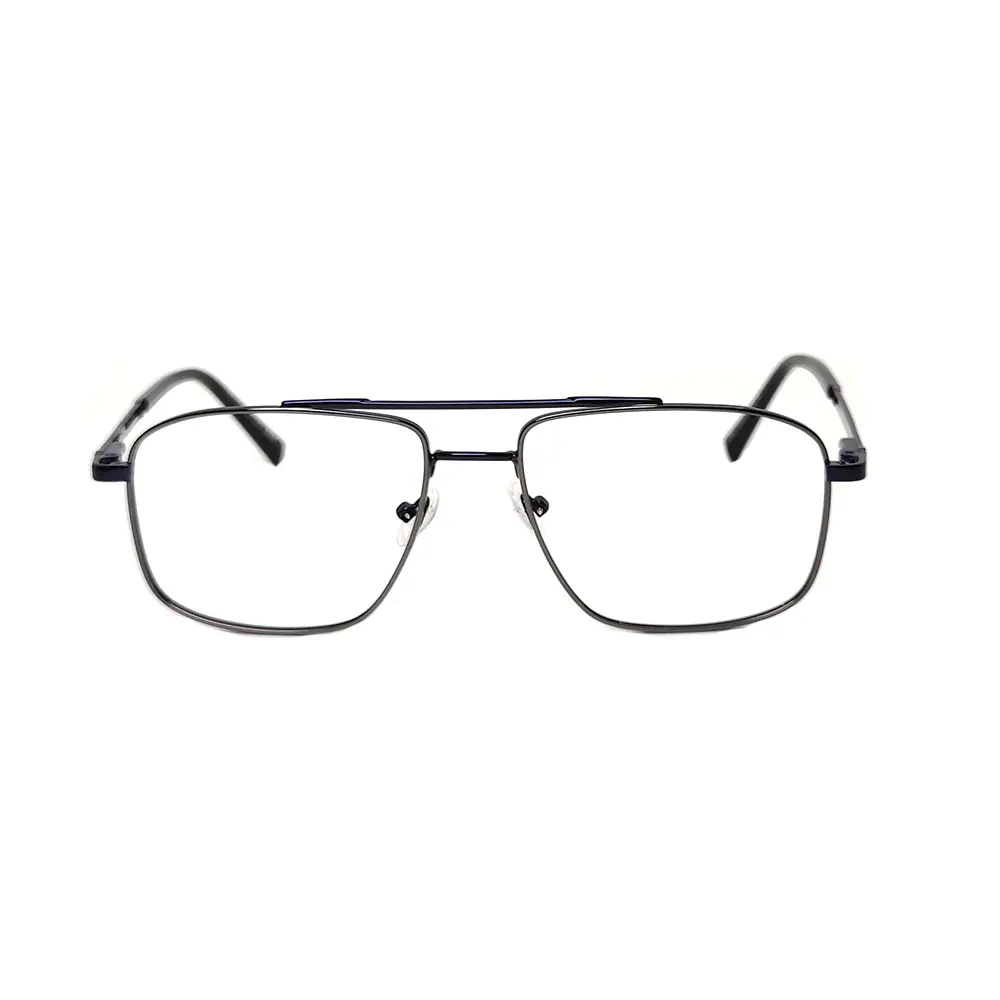 Silver Blue Metal Eyeglasses at chashmah