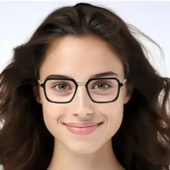 Black GENZ Modern Eyeglasses AT CHASHMAH