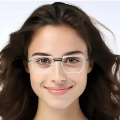 Matte White Modern Eyeglasses at chashmah.com