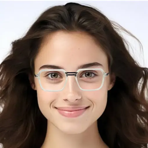 Matte White Modern Eyeglasses at chashmah.com