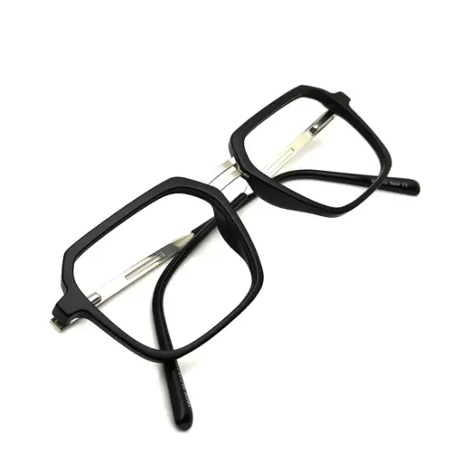 Black GENZ Modern Eyeglasses AT CHASHMAH