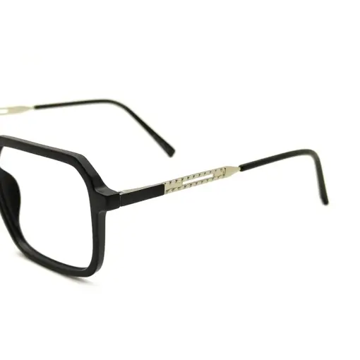 Black GENZ Modern Eyeglasses AT CHASHMAH