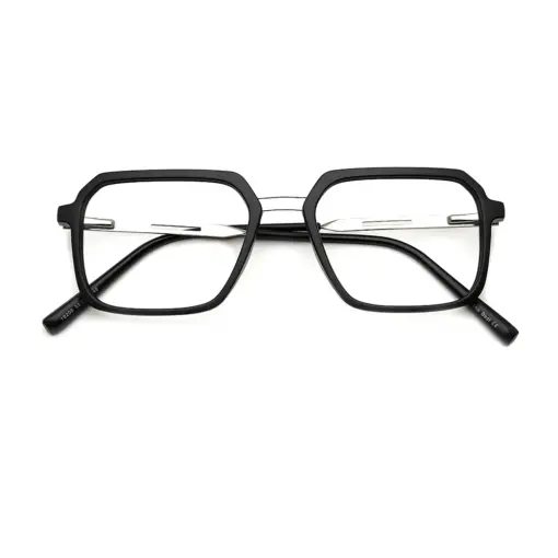 Black GENZ Modern Eyeglasses AT CHASHMAH