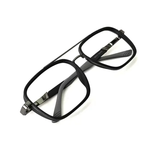 Black Lightweight Fashion Eyeglasses AT chashmah
