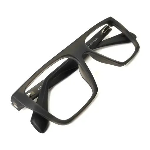 Dark Grey Bold Eyeglasses at chashmah