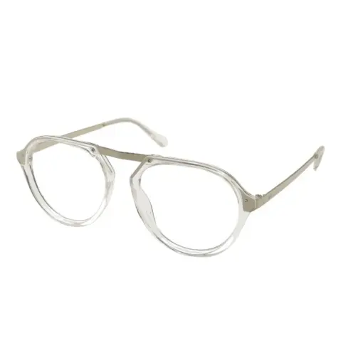 Glass White Silver Aviator at chashmah