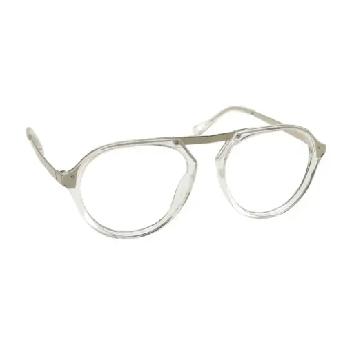 Glass White Silver Aviator at chashmah