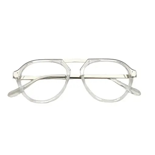 Glass White Silver Aviator at chashmah