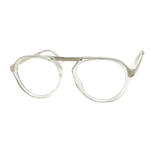 Glass White Silver Aviator
