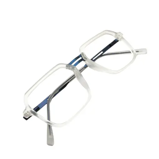 Matte White Modern Eyeglasses at chashmah.com