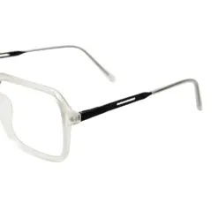 Matte White Modern Eyeglasses at chashmah.com