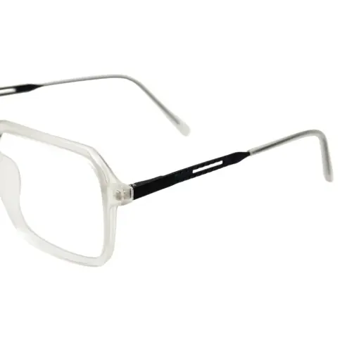 Matte White Modern Eyeglasses at chashmah.com