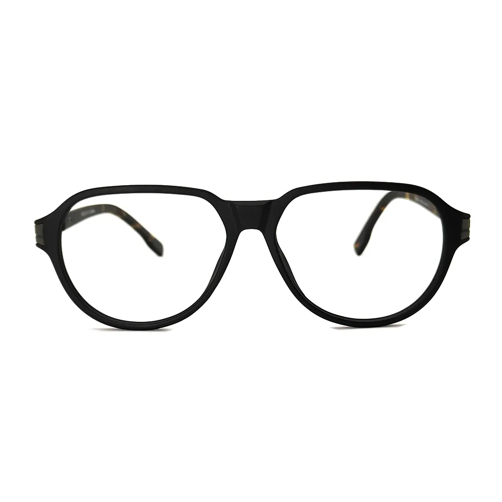 Black Retro Aviator Eyeglasses at chashmah