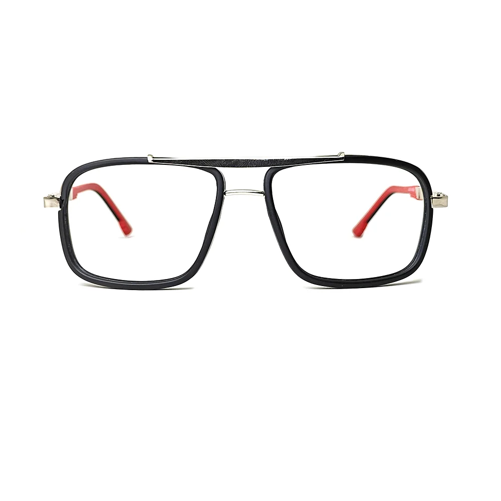 Black Silver Bold Eyeglasses at chashmah