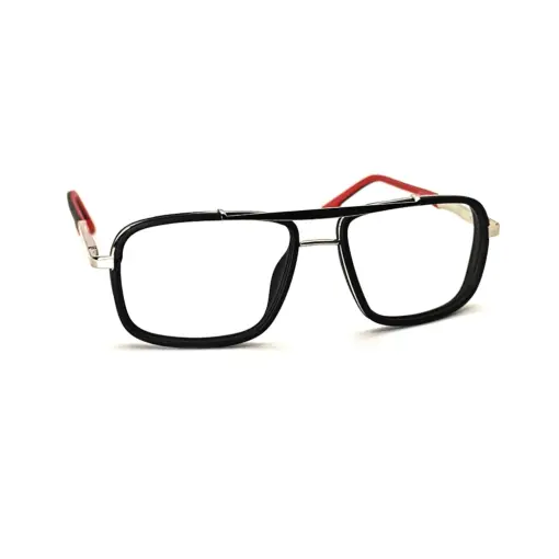 Black Silver Bold Eyeglasses at chashmah