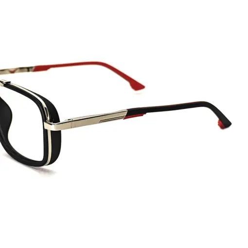 Black Silver Bold Eyeglasses at chashmah