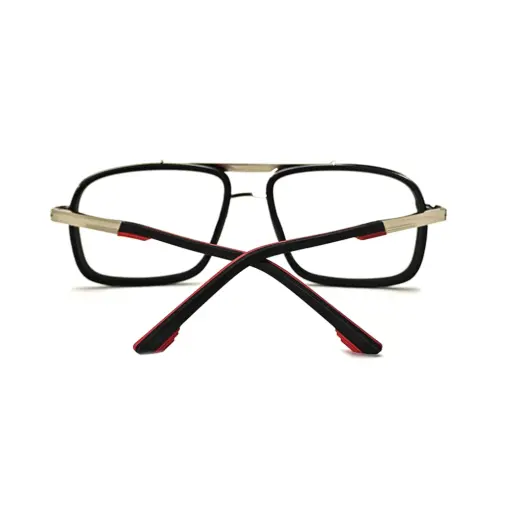 Black Silver Bold Eyeglasses at chashmah