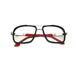 Black Silver Bold Eyeglasses at chashmah
