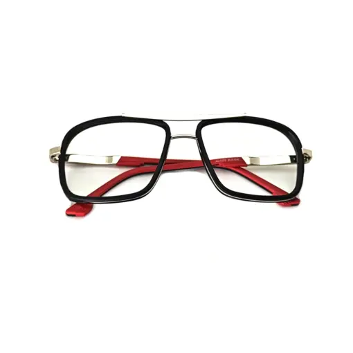 Black Silver Bold Eyeglasses at chashmah