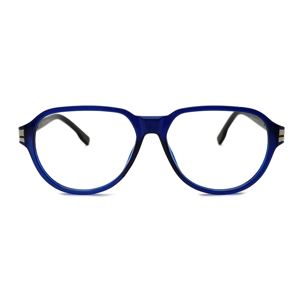 Blue Retro Aviator Eyeglasses at chashmah