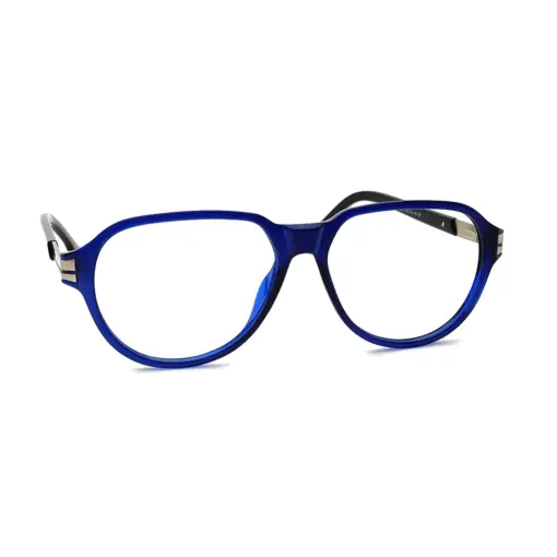 Blue Retro Aviator Eyeglasses at chashmah